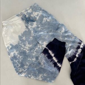 L*Space Blue and White Tie-Dye Joggers